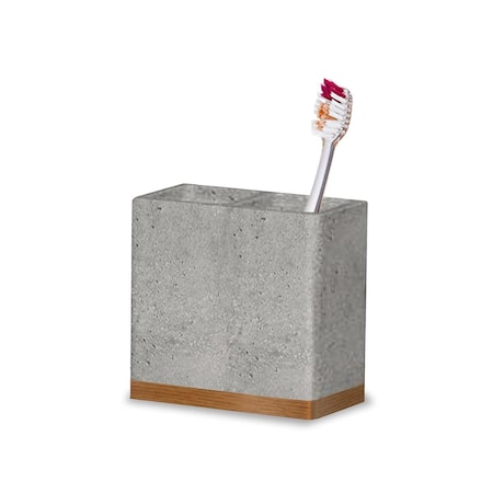 Nu Steel Concrete Stone  Wooden Finish Wastebasket CON8H